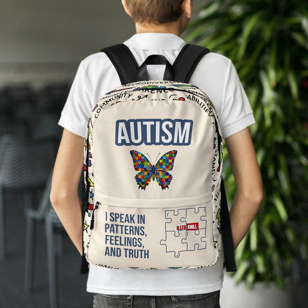 ILLTOCHILL Autism Awareness Backpack – Lifestyle Back (Clear)