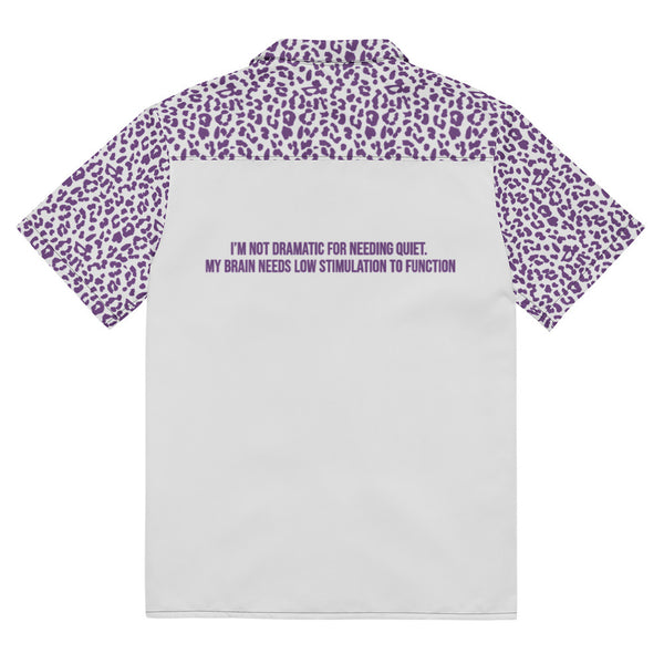 ILLTOCHILL Chronic Migraine awareness and support Unisex button shirt – Flat Back (Black)