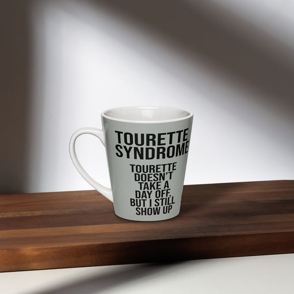 ILLTOCHILL Tourette syndrome awareness TS gift Latte mug – Lifestyle 2 Left