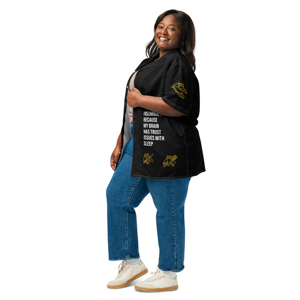 ILLTOCHILL Insomnia Awareness Unisex Button Shirt – Women's 3 Left (White)