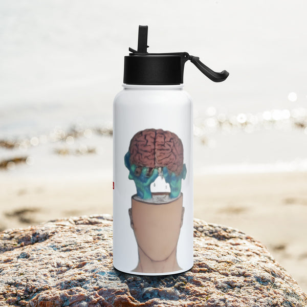 ILLTOCHILL IIH awareness Idiopathic support gift Stainless steel water bottle with a straw lid – Lifestyle 3 Left