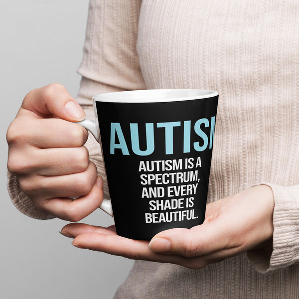 ILLTOCHILL Autism awareness neurodiversity gift Latte mug – Lifestyle 1 Left