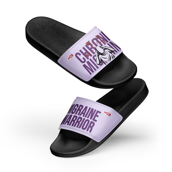 ILLTOCHILL Chronic Migraine Awareness Men's Slides – Flat 5 Front (Chronic Migraine Awareness Men's Slides)