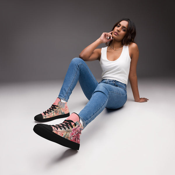 ILLTOCHILL Tourette's Syndrome Awareness Women's High Top Shoes – Women's Lifestyle 3 Front (Tourette's Syndrome Awareness Women's High Top Shoes)