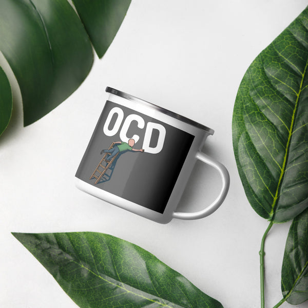 ILLTOCHILL OCD awareness Obsessive-Compulsive Disorder gift Enamel Mug – Lifestyle Right