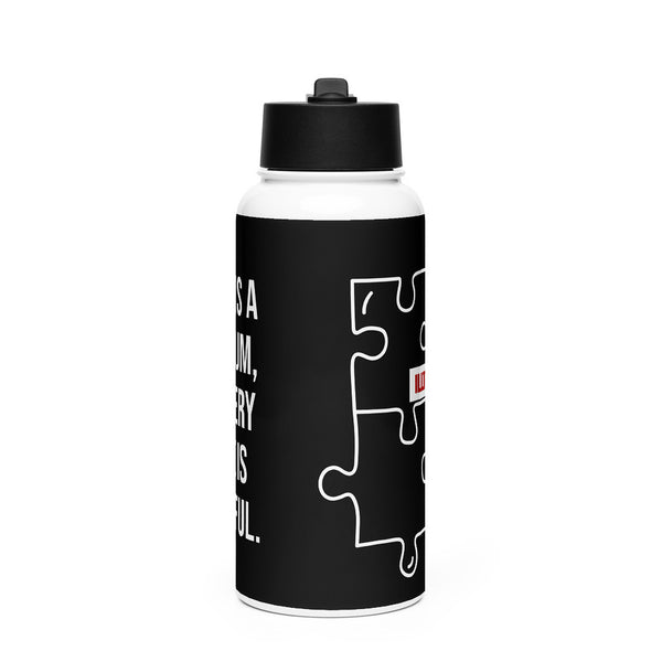 ILLTOCHILL Autism awareness neurodiversity gift Stainless steel water bottle with a straw lid – Flat Front