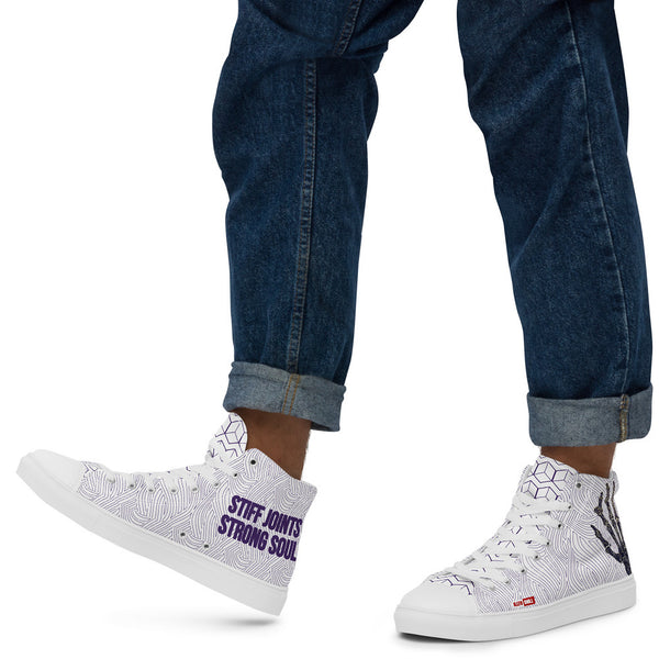 ILLTOCHILL RA awareness Rheumatoid Arthritis support gift Men’s high top canvas shoes – Men's Lifestyle Left