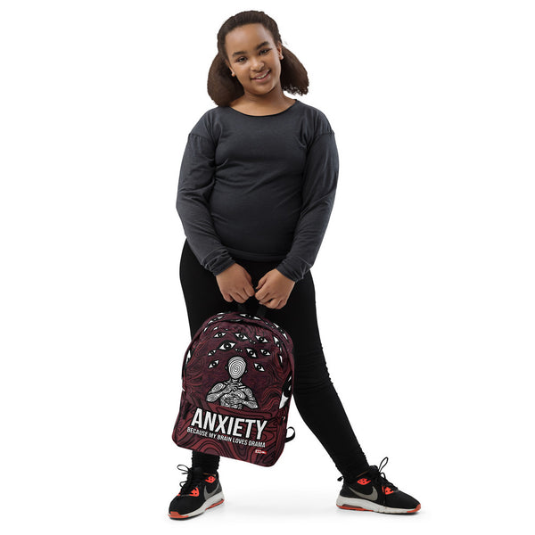 ILLTOCHILL Anxiety Awareness Backpack – Girl's Front (Black)