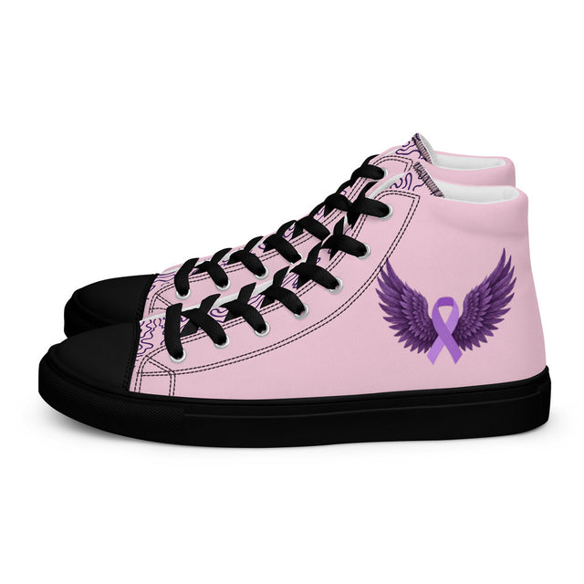 Chaos Steps Epilepsy Women’s High Top Canvas Shoes – by ILLTOCHILL Streetwear