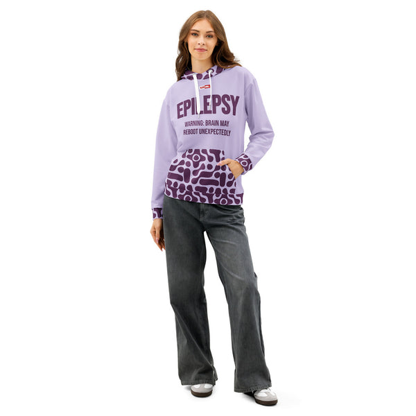 ILLTOCHILL Epilepsy awareness and support gift Unisex cotton hoodie – Women's Front (White)