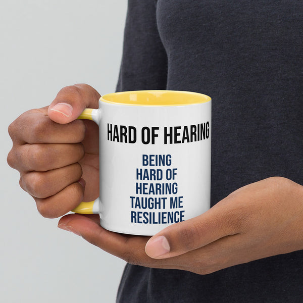 ILLTOCHILL Hard of hearing support gift for hearing impaired Mug with Color Inside – Lifestyle 3 Left