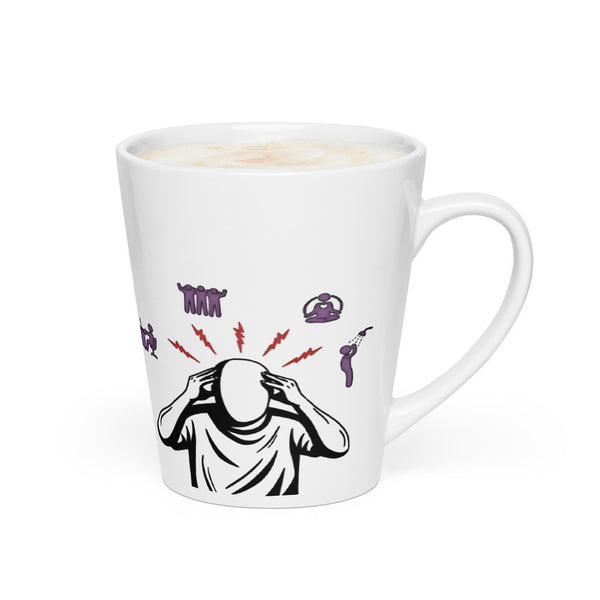 ILLTOCHILL Chronic Migraine awareness and support gift Latte mug – Flat 2 Right