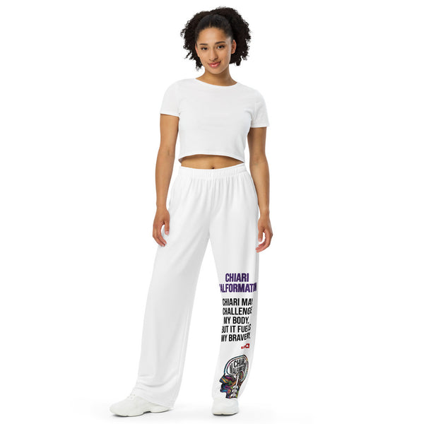 ILLTOCHILL Chiari Malformation Awareness Pants – Women's Front (White)