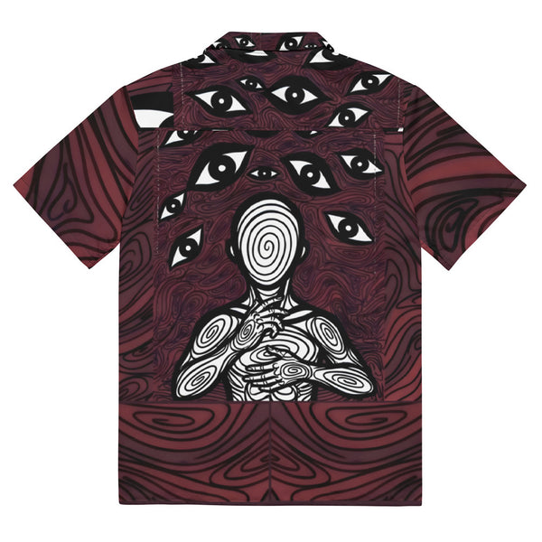 ILLTOCHILL Anxiety awareness Unisex button shirt – Flat Back (Black)