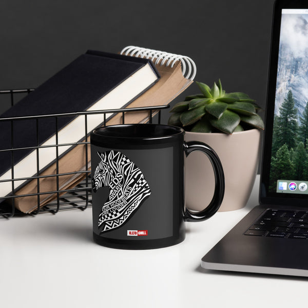 ILLTOCHILL EDS ehler danlos syndrome awareness gift Black Glossy Mug – Lifestyle Handle on Right