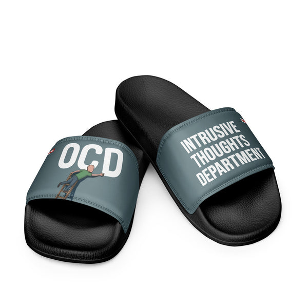 ILLTOCHILL OCD Awareness Men's Slides – Flat 3 Front (Ocd Awareness Men's Slides)