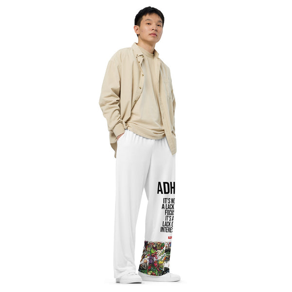 ILLTOCHILL ADHD Awareness Pants – Men's Lifestyle Right Front (White)