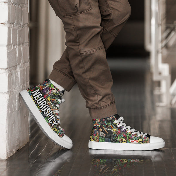 ILLTOCHILL Adhd Attention deficit awareness gift Men’s high top canvas shoes – Men's Lifestyle 2 Right 2