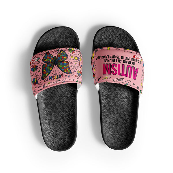 ILLTOCHILL Autism Awareness Women's Slides – Flat Front (Autism Awareness Women's Slides)