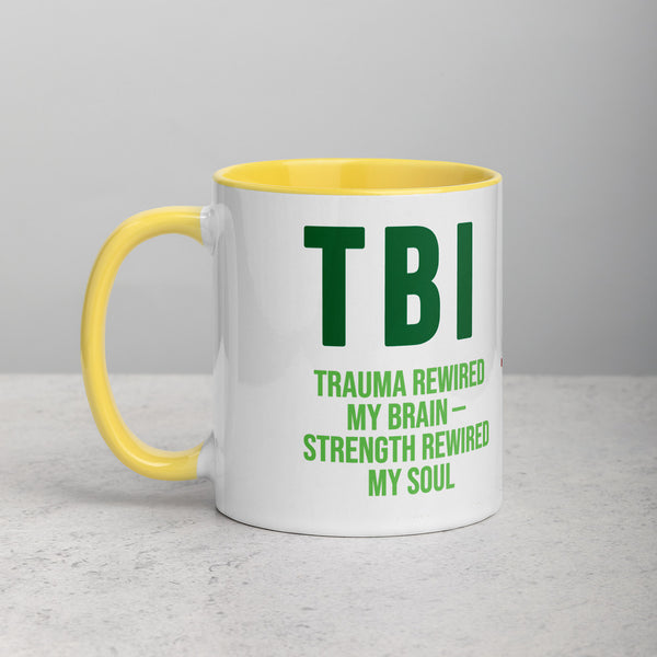 ILLTOCHILL TBI Traumatic brain injury support gift Mug with Color Inside – Lifestyle 2 Left
