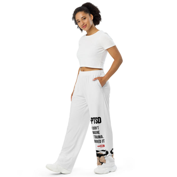 ILLTOCHILL C-PTSD Support Pants – Women's Left Front (White)