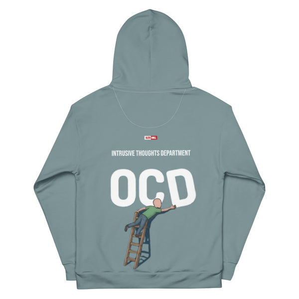 ILLTOCHILL OCD awareness Obsessive-Compulsive Disorder gift Unisex cotton hoodie – Flat Back (White)
