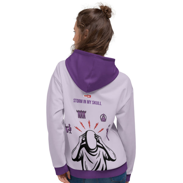 ILLTOCHILL Chronic Migraine awareness and support gift Heavyweight Unisex Hoodie – Women's Back (Black)