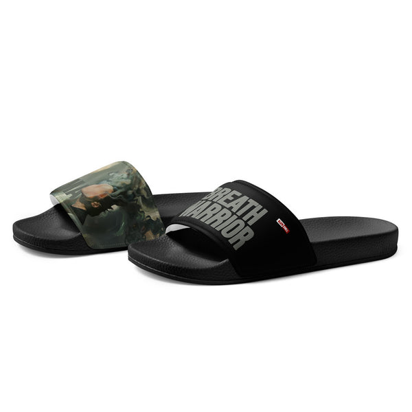 ILLTOCHILL Asthma Support Men's Slides – Flat Left Front (Asthma Support Men's Slides)