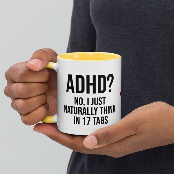 ILLTOCHILL Adhd Attention deficit awareness gift Mug with Color Inside – Lifestyle 3 Left
