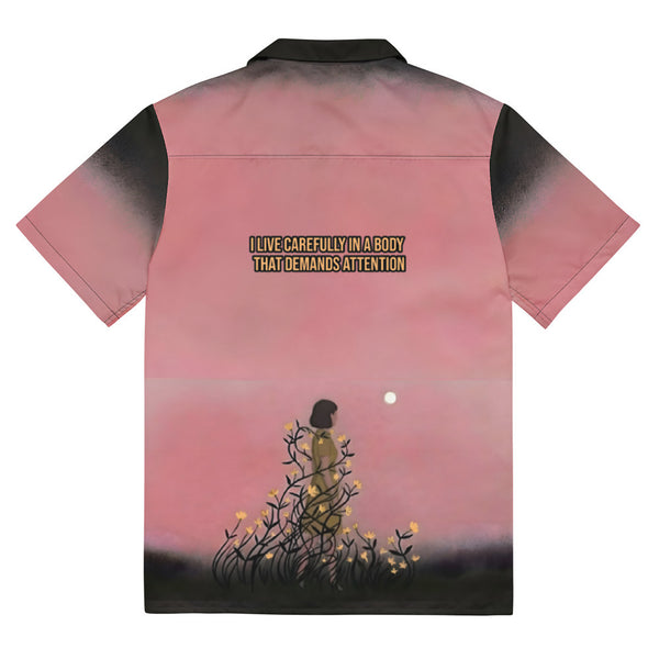 ILLTOCHILL Endometriosis awareness Endo support Unisex button shirt – Flat Back (Black)