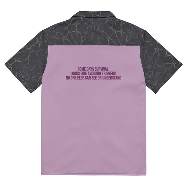 ILLTOCHILL MCAS awareness Mast cell activation syndrome Unisex button shirt – Flat Back (Black)