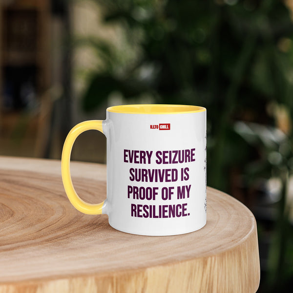 ILLTOCHILL Epilepsy awareness and support gift Mug with Color Inside – Lifestyle 5 Left