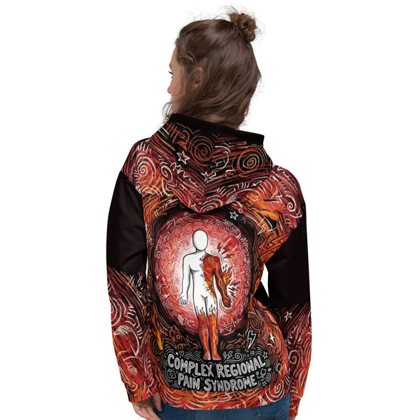 ILLTOCHILL CRPS Awareness gift heavyweight Unisex Hoodie – Women's Back (Black)