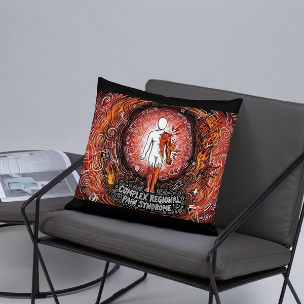ILLTOCHILL CRPS Awareness Pillow – Lifestyle Front Lifestyle 5 (Black)