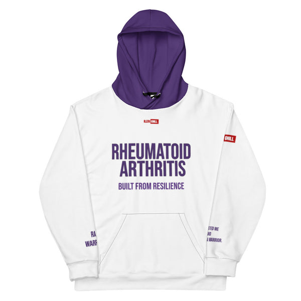 ILLTOCHILL RA awareness Rheumatoid Arthritis support gift heavyweight Unisex Hoodie – Flat Front (Black)