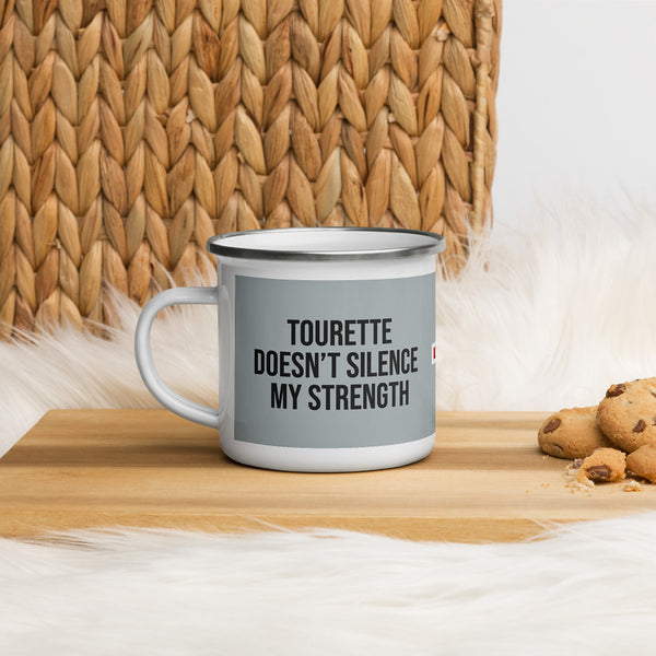 ILLTOCHILL Tourette syndrome awareness TS gift Enamel Mug – Lifestyle 4 Left