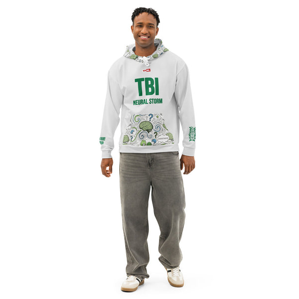 ILLTOCHILL TBI Traumatic brain injury support gift unisex cotton hoodie – Men's Front (White)