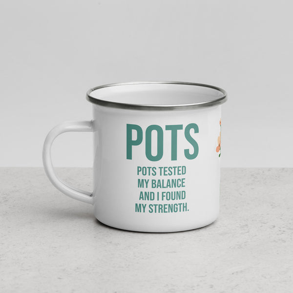 ILLTOCHILL POTS awareness gift Enamel Mug – Lifestyle 3 Left