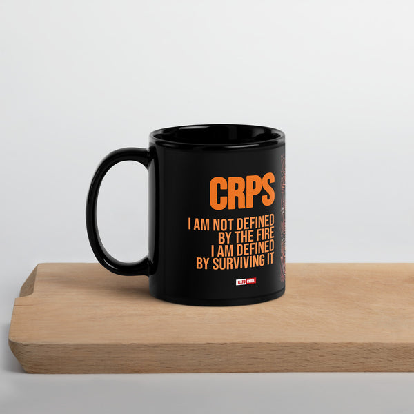 ILLTOCHILL CRPS Awareness and support gift Black Glossy Mug – Lifestyle 3 Handle on Left