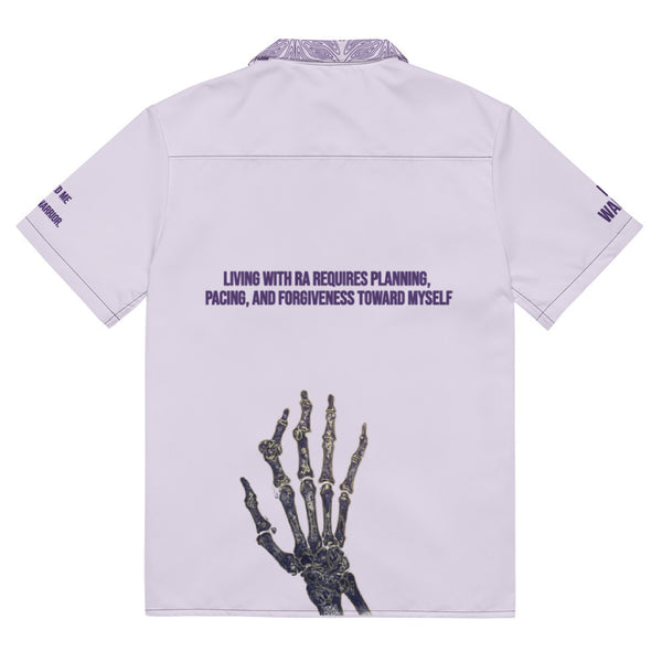 ILLTOCHILL RA awareness Rheumatoid Arthritis support Unisex button shirt – Flat Back (Black)