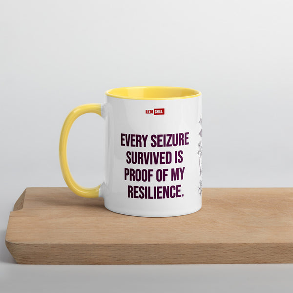 ILLTOCHILL Epilepsy awareness and support gift Mug with Color Inside – Lifestyle Left