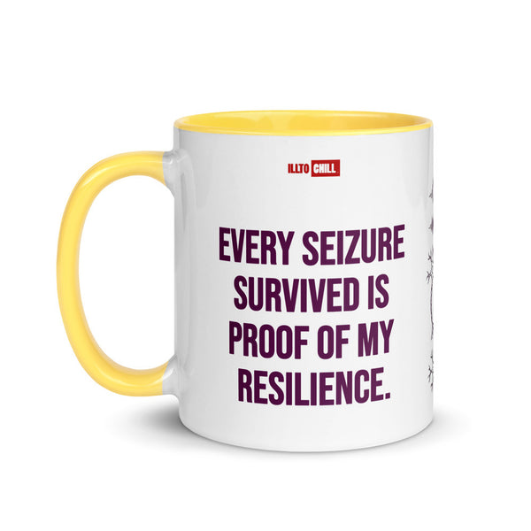 ILLTOCHILL Epilepsy awareness and support gift Mug with Color Inside – Flat Left
