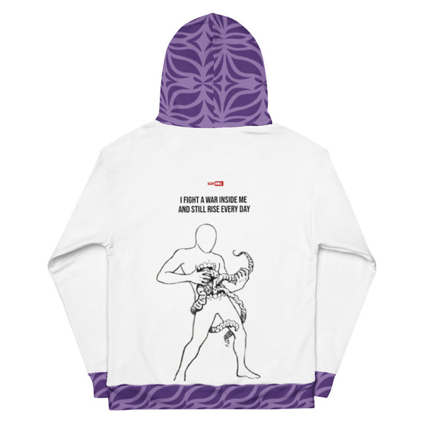 ILLTOCHILL Crohn's disease awareness and support gift unisex cotton hoodie – Flat Back (White)