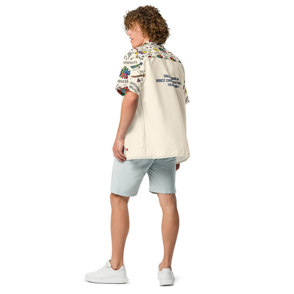 ILLTOCHILL Autism awareness and support Neurodiversity Unisex button shirt – Men's Back (Black)