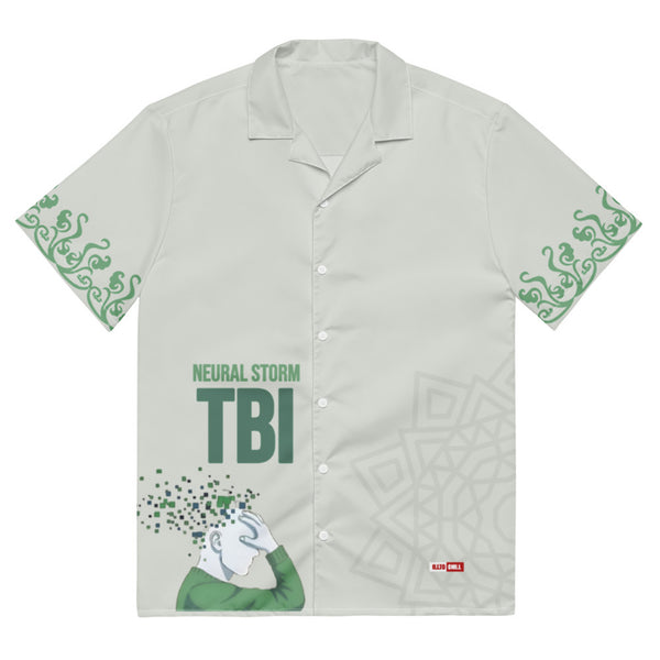 ILLTOCHILL TBI Traumatic brain injury support Unisex button shirt – Flat Front (White)