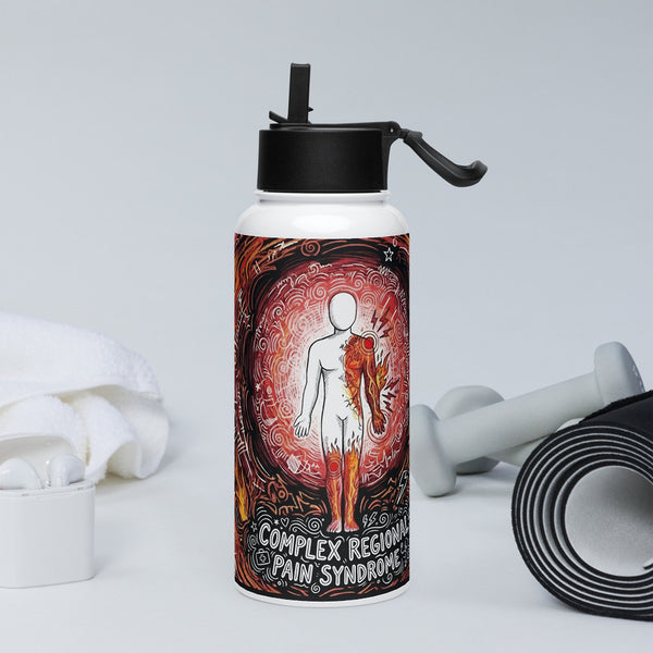 ILLTOCHILL CRPS Awareness gift Stainless steel water bottle with a straw lid – Lifestyle 2 Left