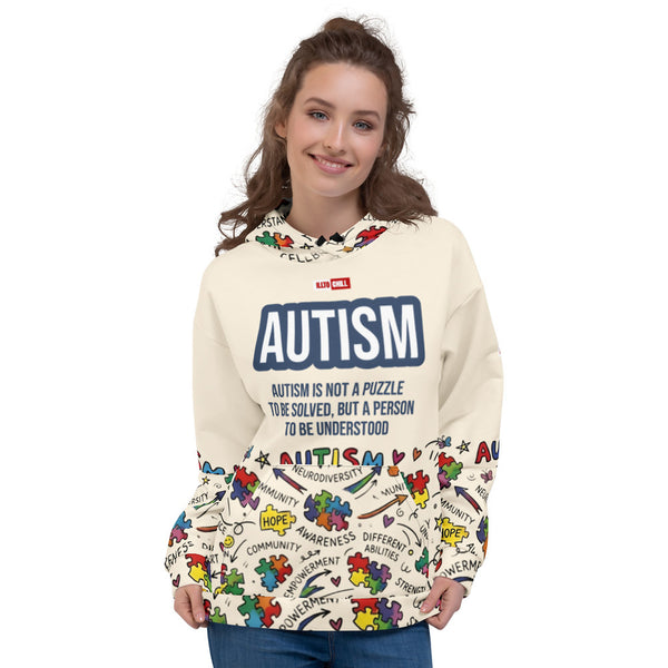 ILLTOCHILL Autism awareness neurodiversity gift All-over print heavyweight Unisex Hoodie – Women's Front (Black)