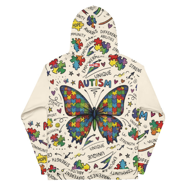 ILLTOCHILL Autism awareness neurodiversity gift All-over print heavyweight Unisex Hoodie – Flat Back (Black)