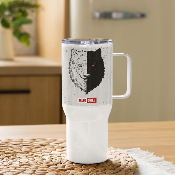 ILLTOCHILL Bipolar disorder gift Travel mug with a handle – Lifestyle 2 Left
