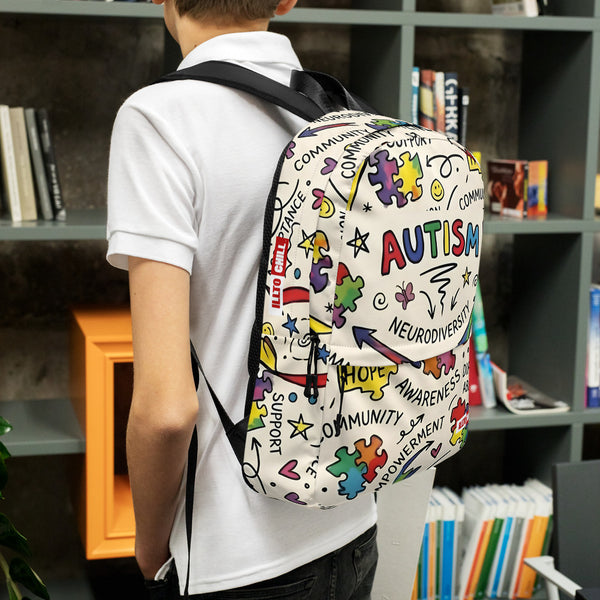ILLTOCHILL Autism Awareness Backpack – Lifestyle Left (Clear)